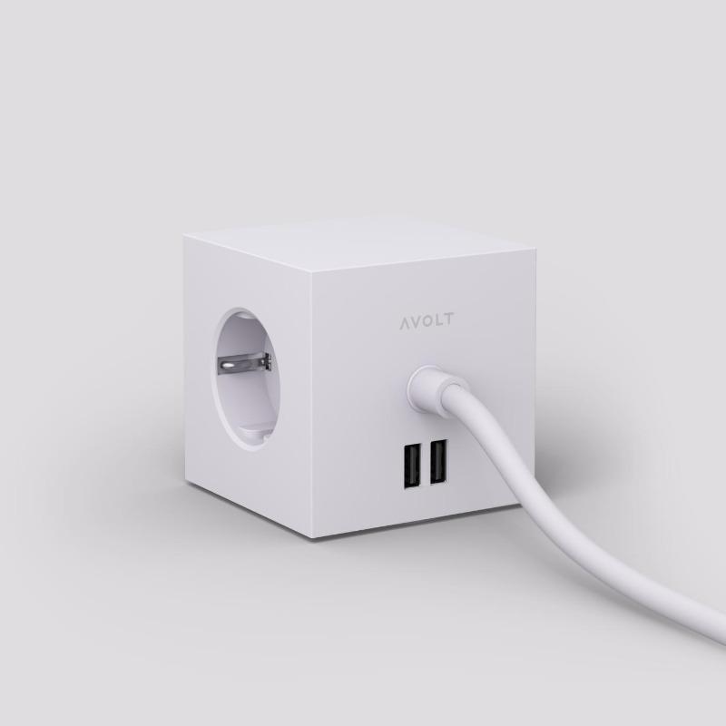 Avolt - Square 1 USB // Gotland Grey - Socket - DANSKmadeforrooms
