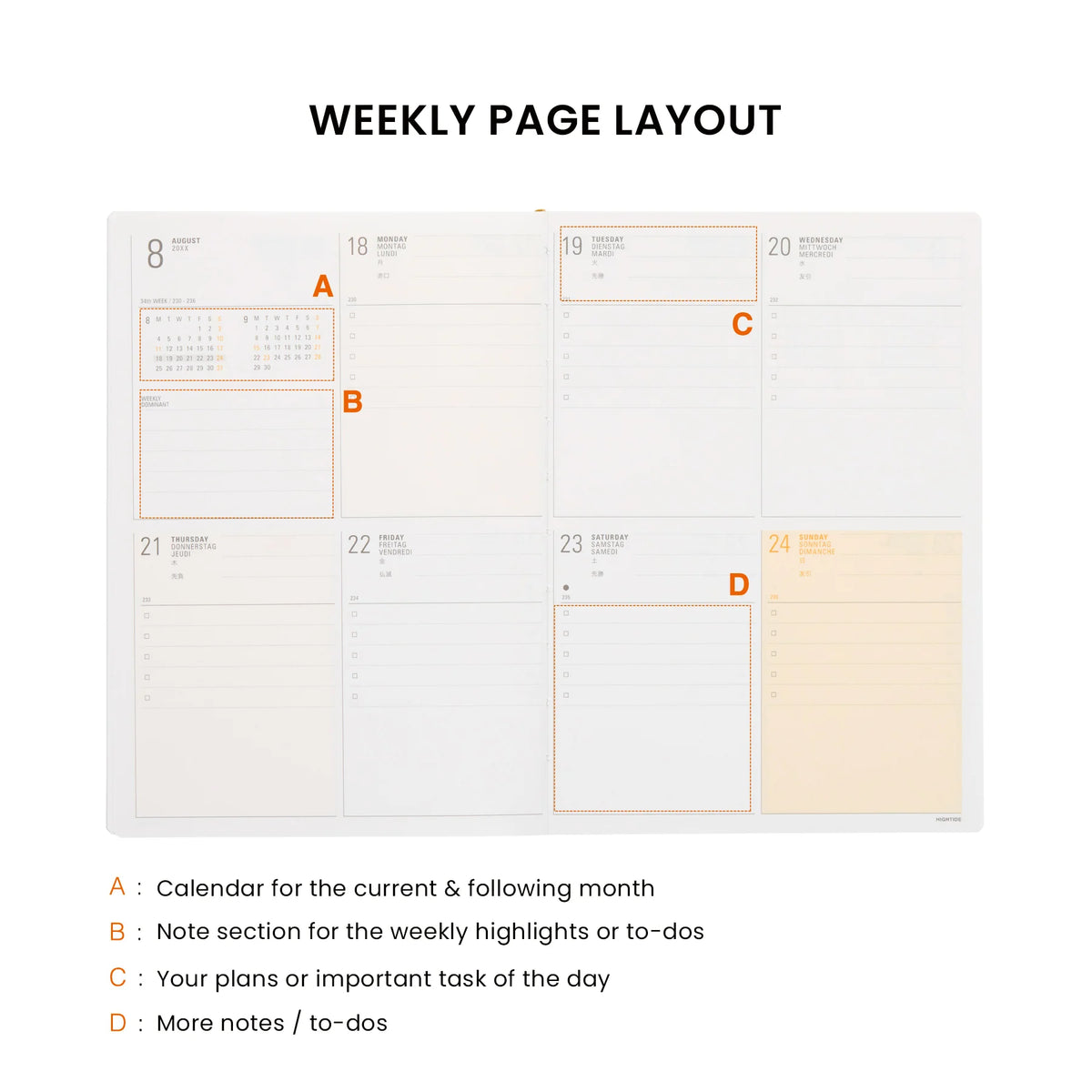 2027 Weekly Planner Paper Cloth