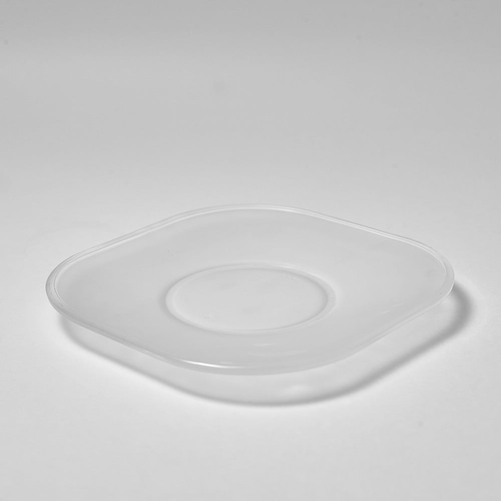 Frosted Glass Cup w. Saucer