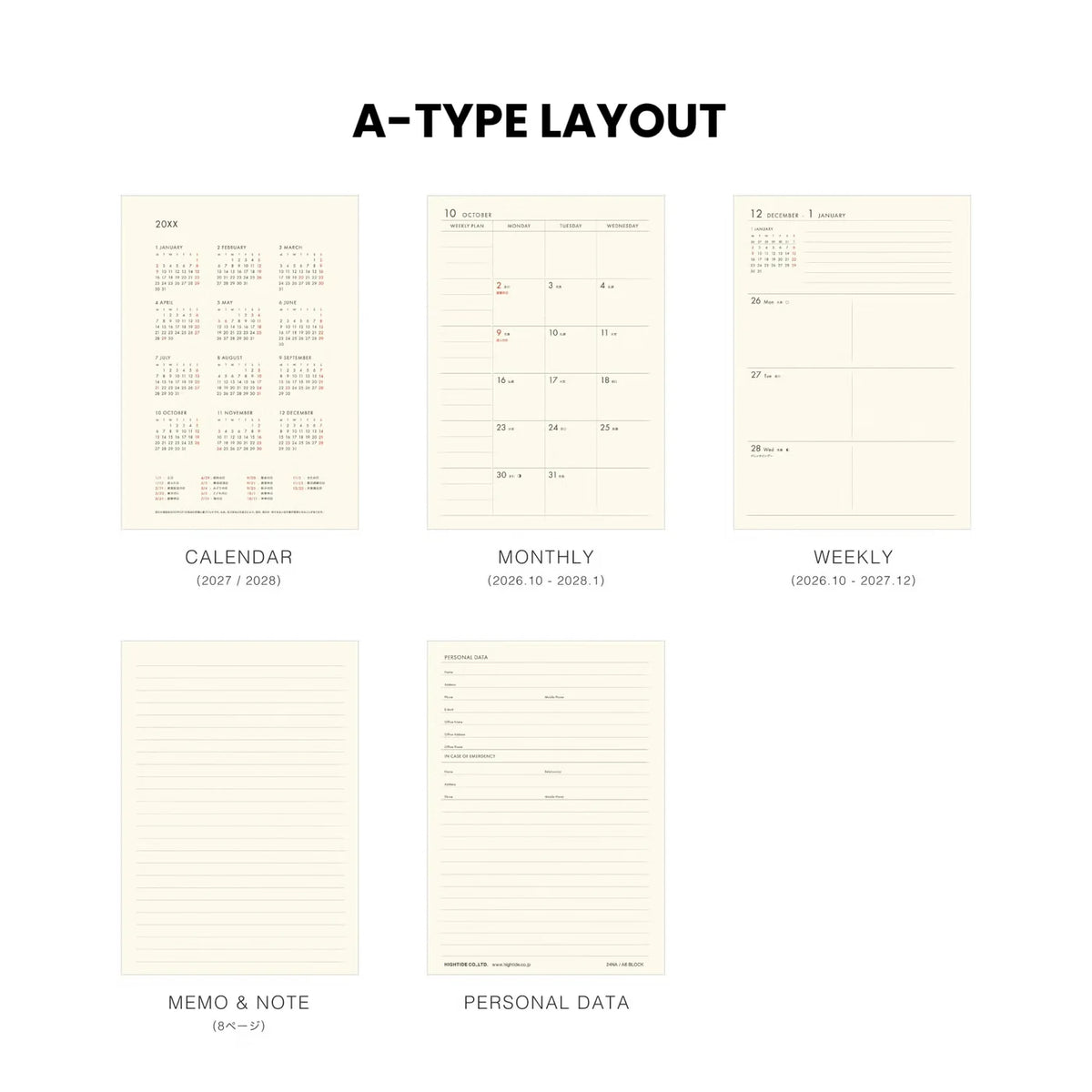 2027 Weekly Planner Diary