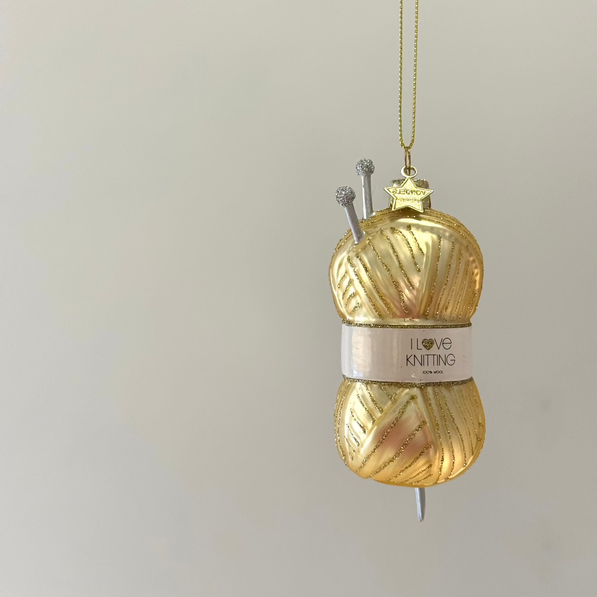 Christmas Ornament // Gold Yarn