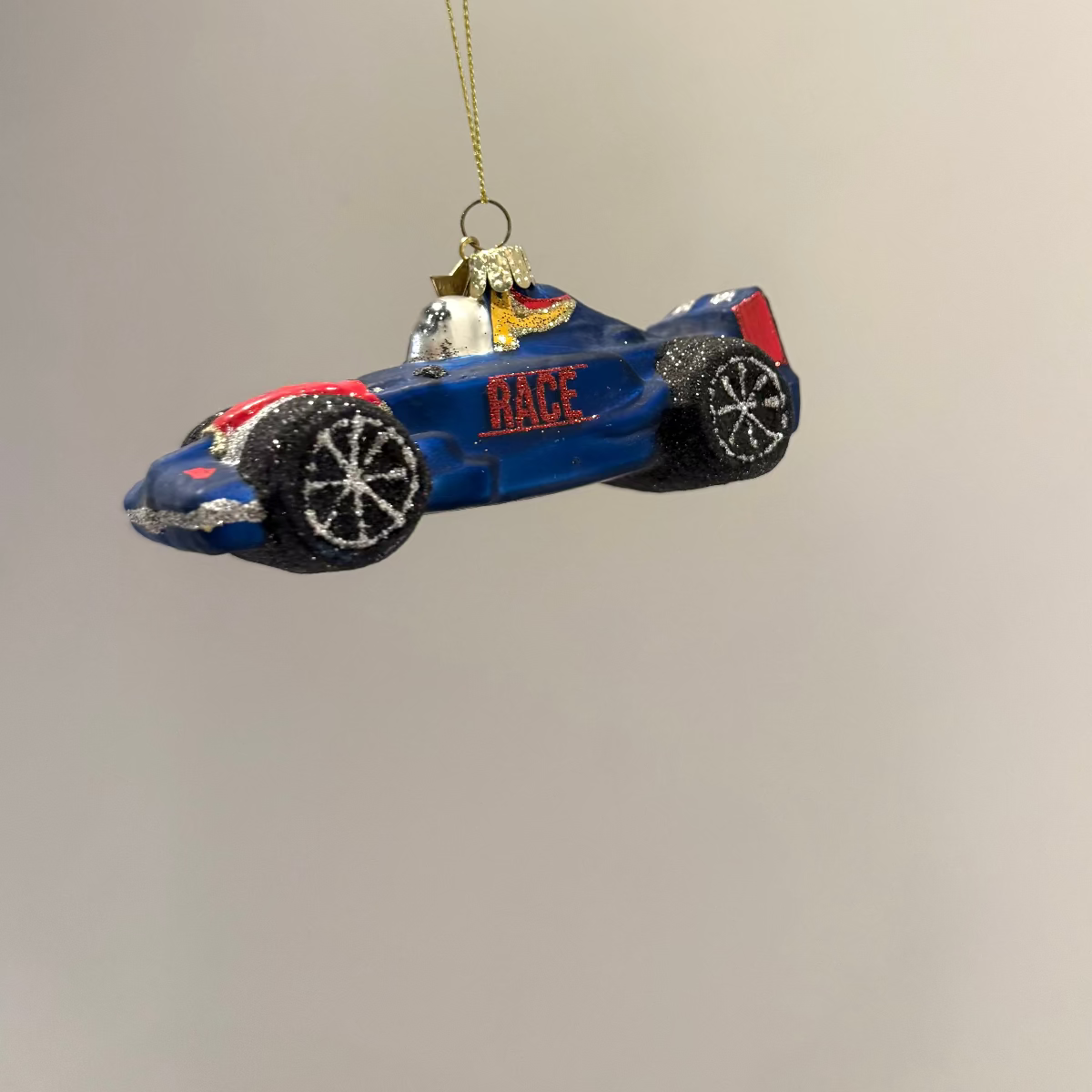 Christmas Ornament // Blue Racing Car