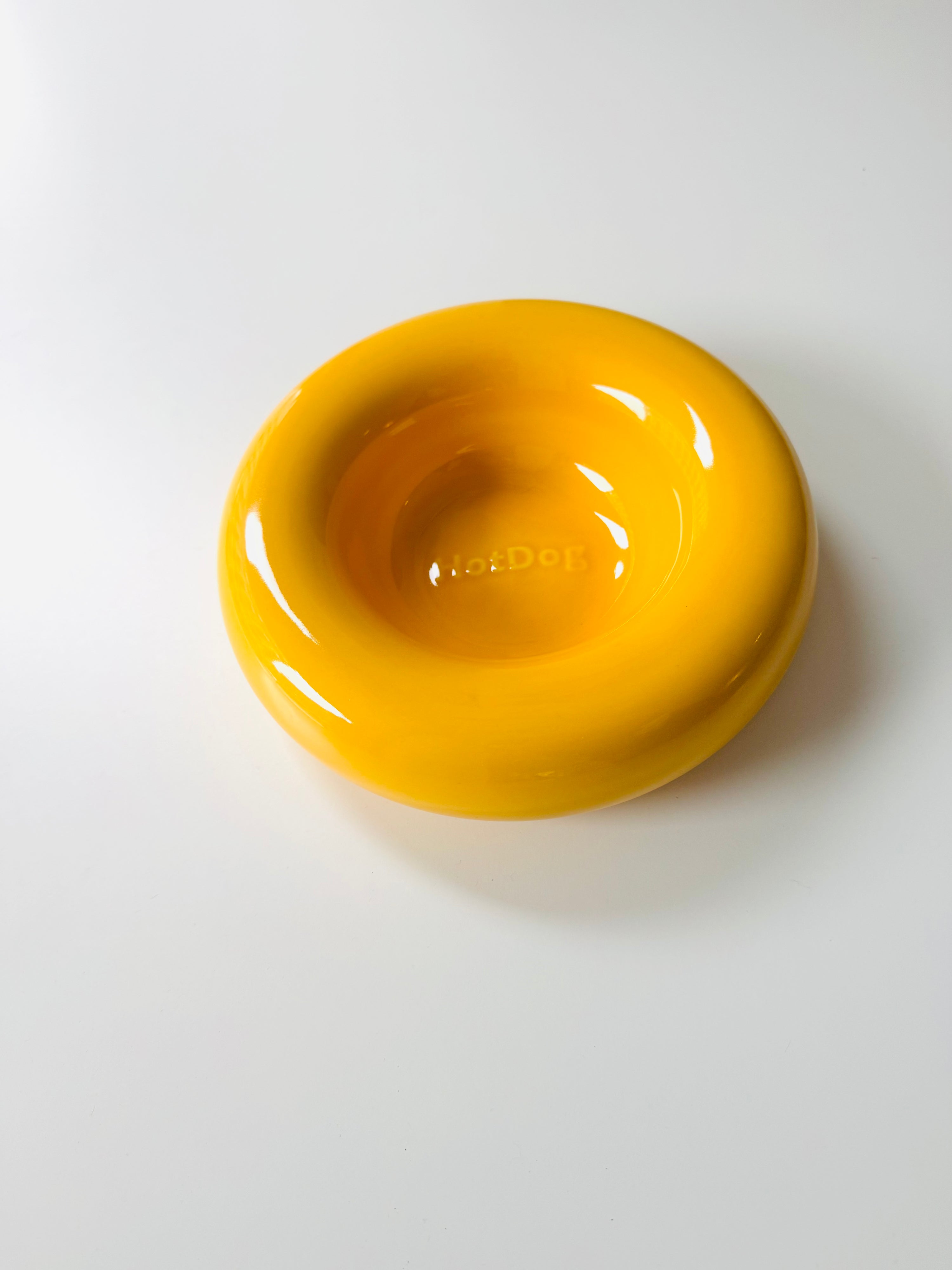 Ceramic Dog Feeder // Yellow