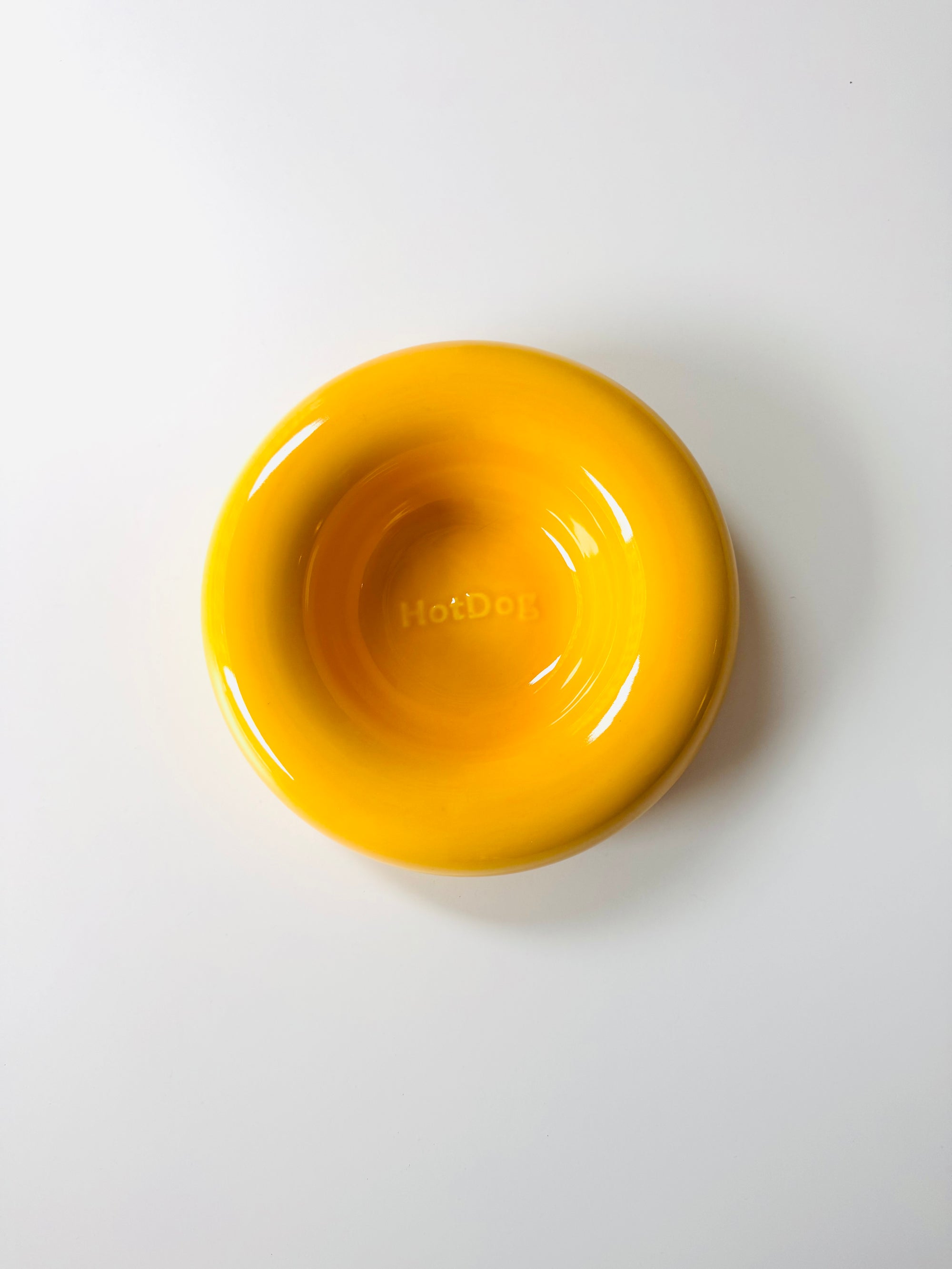 Ceramic Dog Feeder // Yellow
