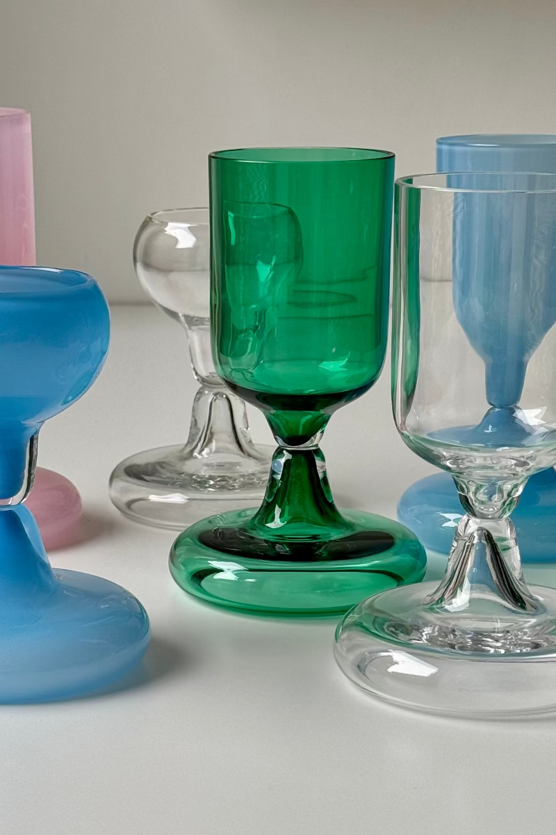 Chunky Beer Glass | Transparent Green