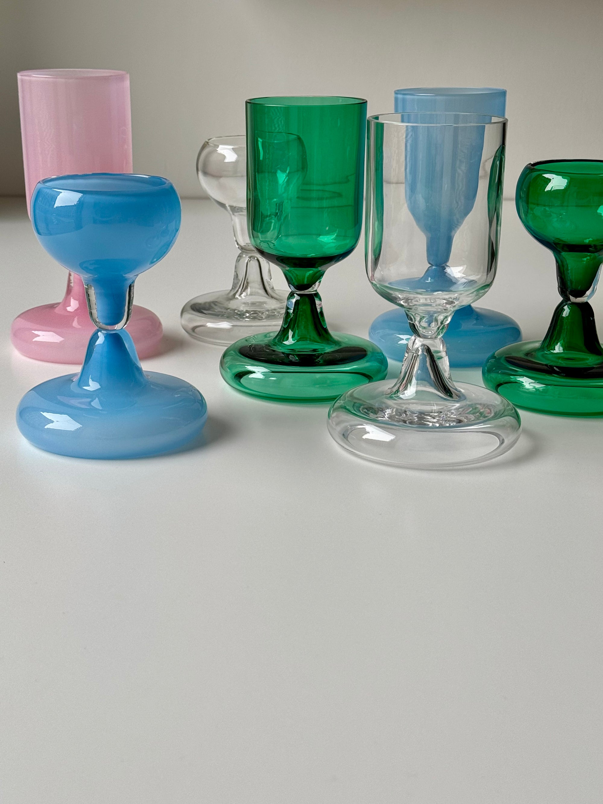 Chunky Wine Glass // Transparent Green