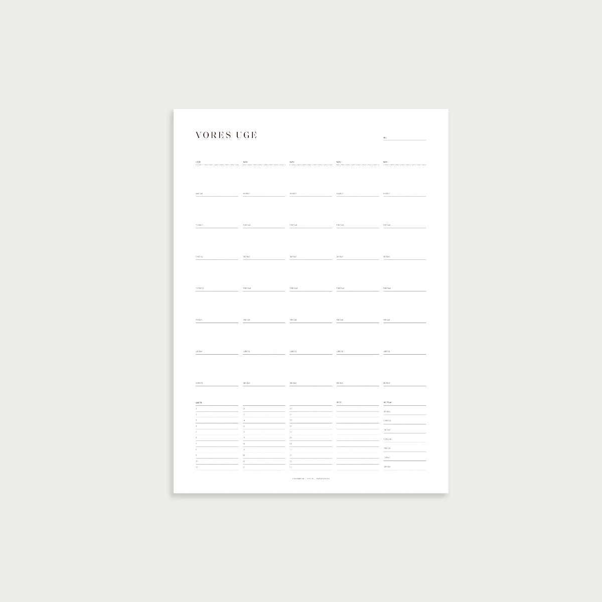 Refill // Weekly Calendar