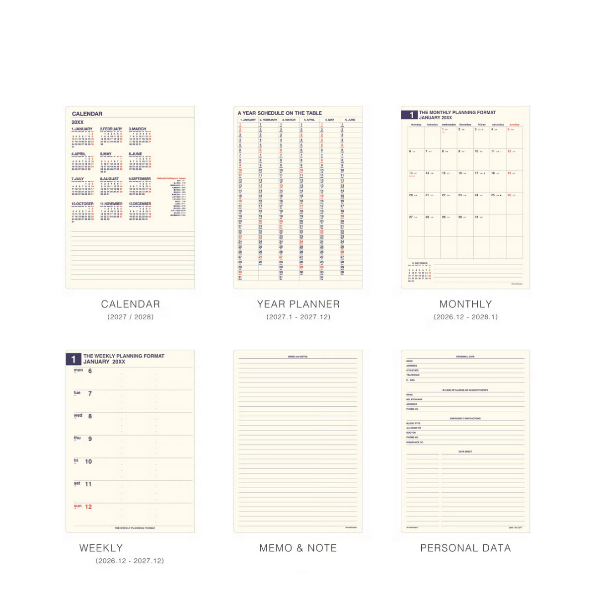 2027 Weekly Planner Minute Manager