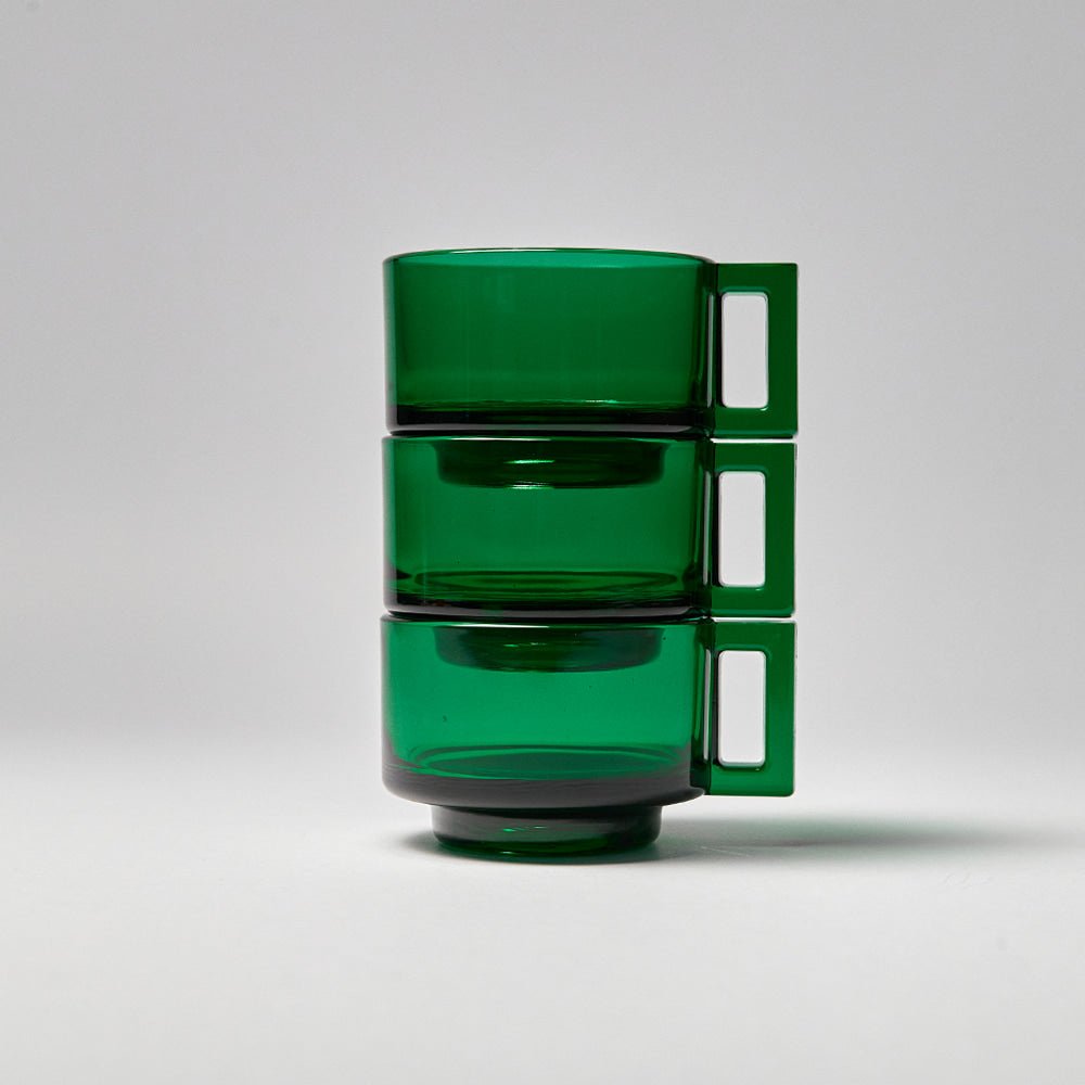Arno Glass - Green Glass Cup w/ Saucer - Tableware - DANSKshop.com