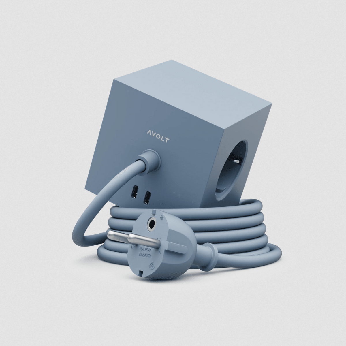 Avolt - Square 1 USB-C | Shark Blue - Socket - DANSKshop.com